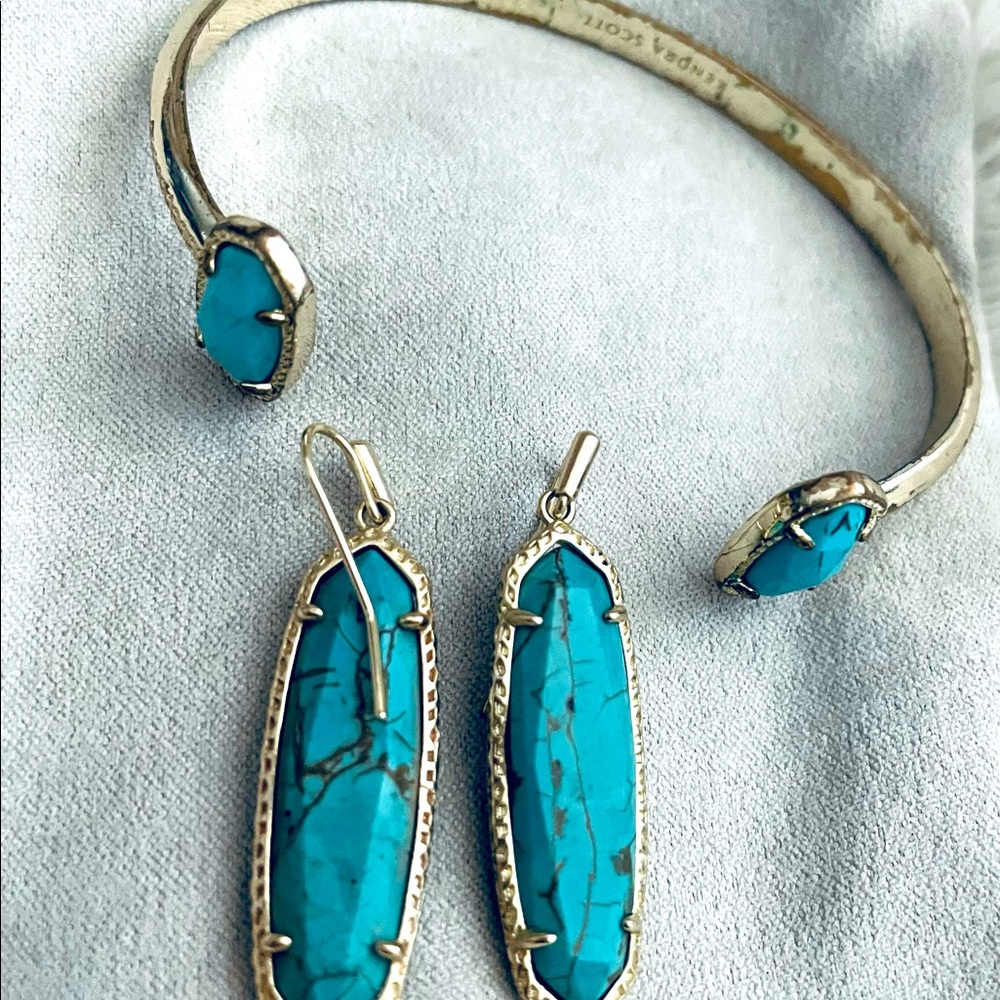 Kendra Scott Turquoise Bracelet and Earrings
